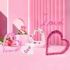 Sweetness Symbol Decor Table Decor Commitment Table Centerpiece 4 Pcs Wooden Heart Table Signs Valentine's Day Pink Love Heart
