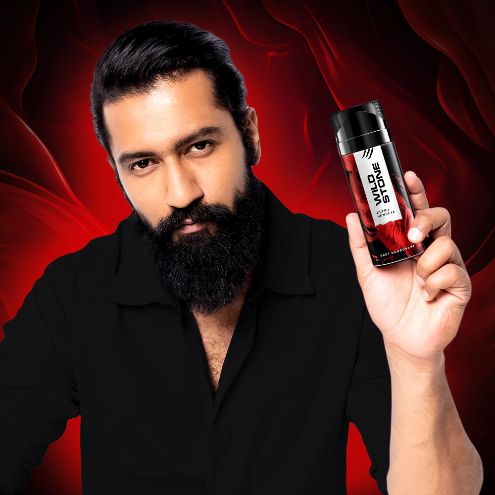 Wild Stone Ultra Sensual Long Lasting Body Deodorant Spray For Men, 225Ml