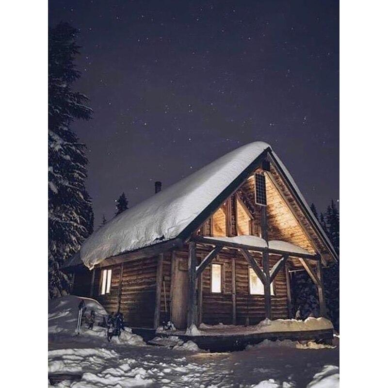 Pictură cu diamant DIY 5D Scenă de zăpadă Broderie cu diamant Peisaj Artizanat cu punct de cruce Burghiu rotund complet Decor pentru casa Cadou manual