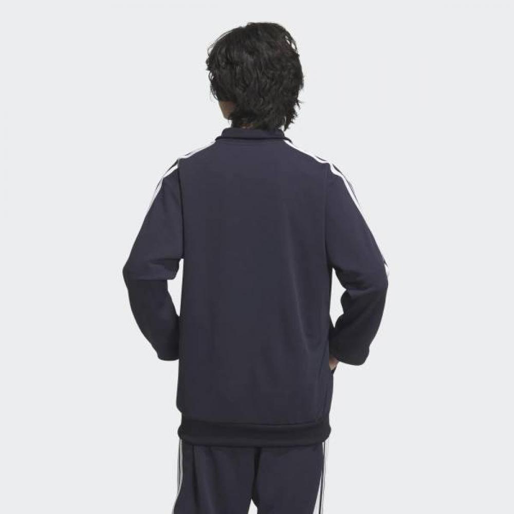 AdidaS Men S 3S Regular Fit Double Knit Track Jacket Navy