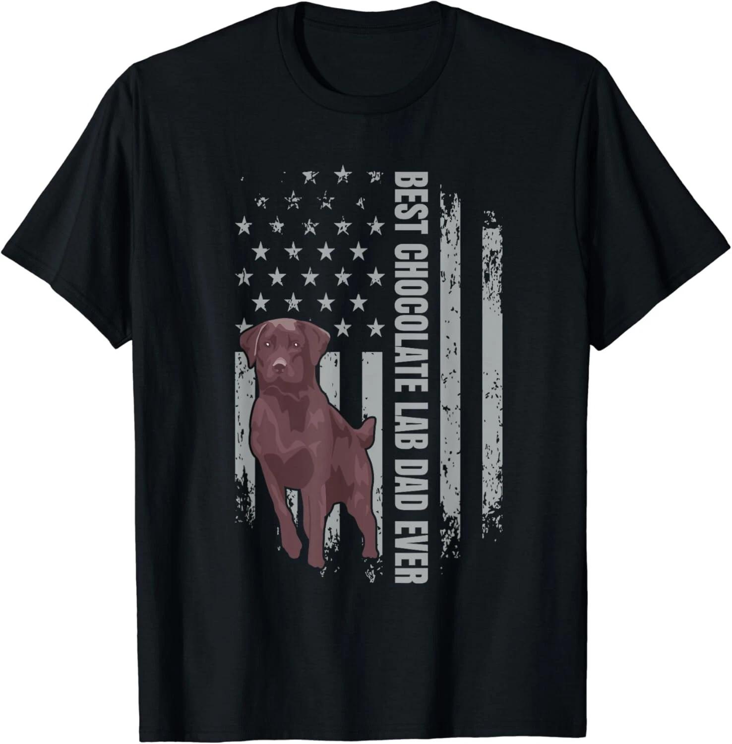 Chocolate Lab Dad American Flag Brown Labrador Retriever Dog Gift Unisex T-Shirt 4XL