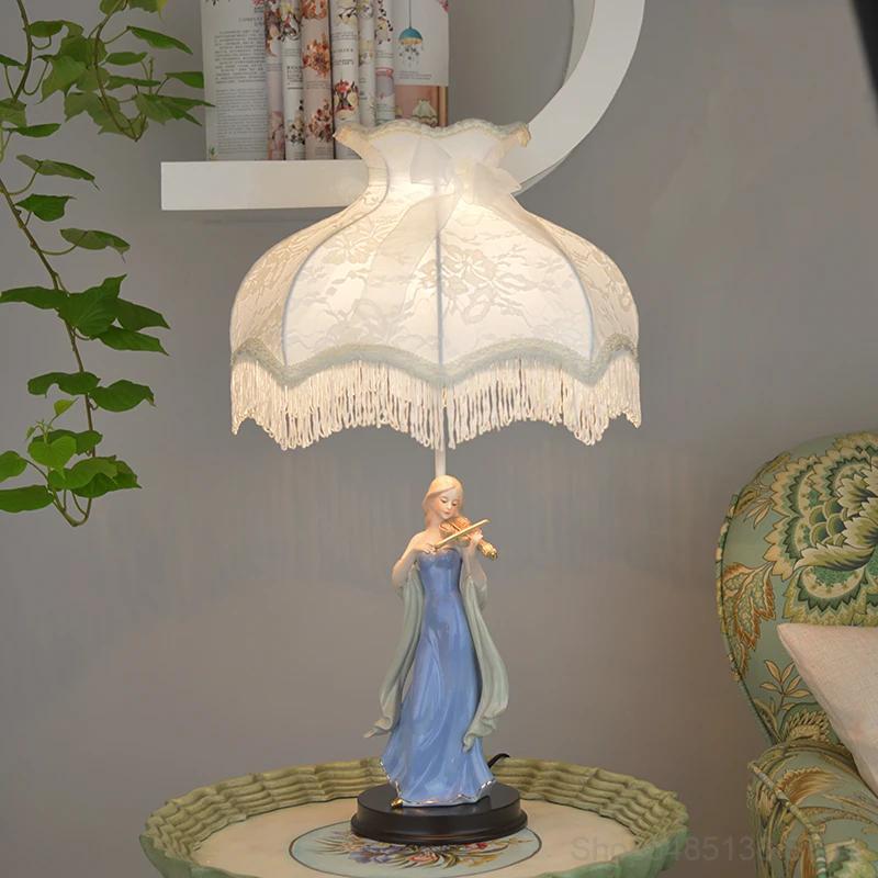 

Европейская светодиодная настольная лампа для спальни, прикроватная лампа для гостиной, настольная лампа для принцессы, креативные светильники для детской комнаты в стиле ар-деко, подарочные светильники