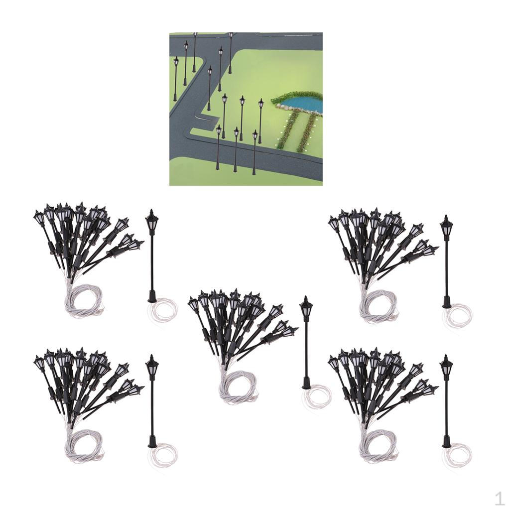 100pcs Model Miniature Street Lights LEDs Garden 1:150