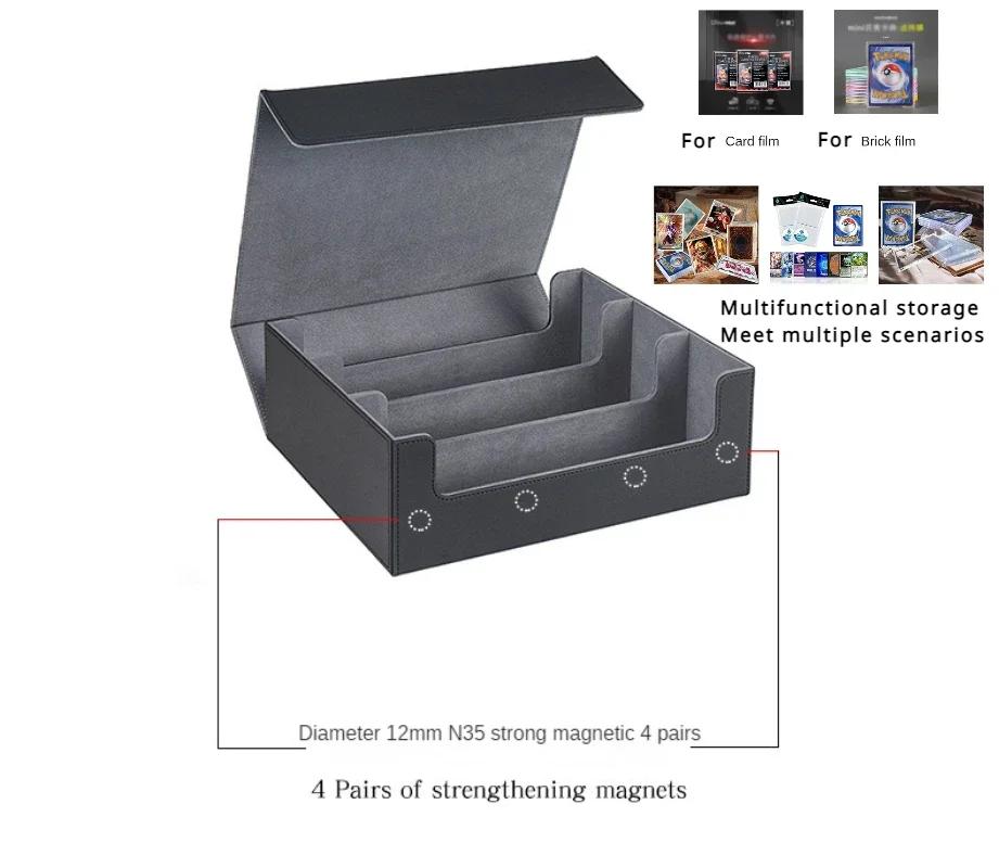 Aufbewahrungsbox für 1800/600/100+ Sammelkarten PU-Leder Commander-Kartendeck-Hülle Magnetverschluss Kartenhalter für Magic-Spielkarten