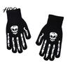 Funny Scary Party Costume Props Halloween Glow‑In‑The‑Dark Skeleton Knit Gloves Luminous Skull Bone Print Atmospheric Photo Full‑Finger