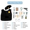 [UMU] 17-Piece Wooden Police Set for Kids, Includes Police Officer, Handcuffs, Police Gear, Toy Pistol, and Toy Walkie-Talkie for Role Play, Perfect