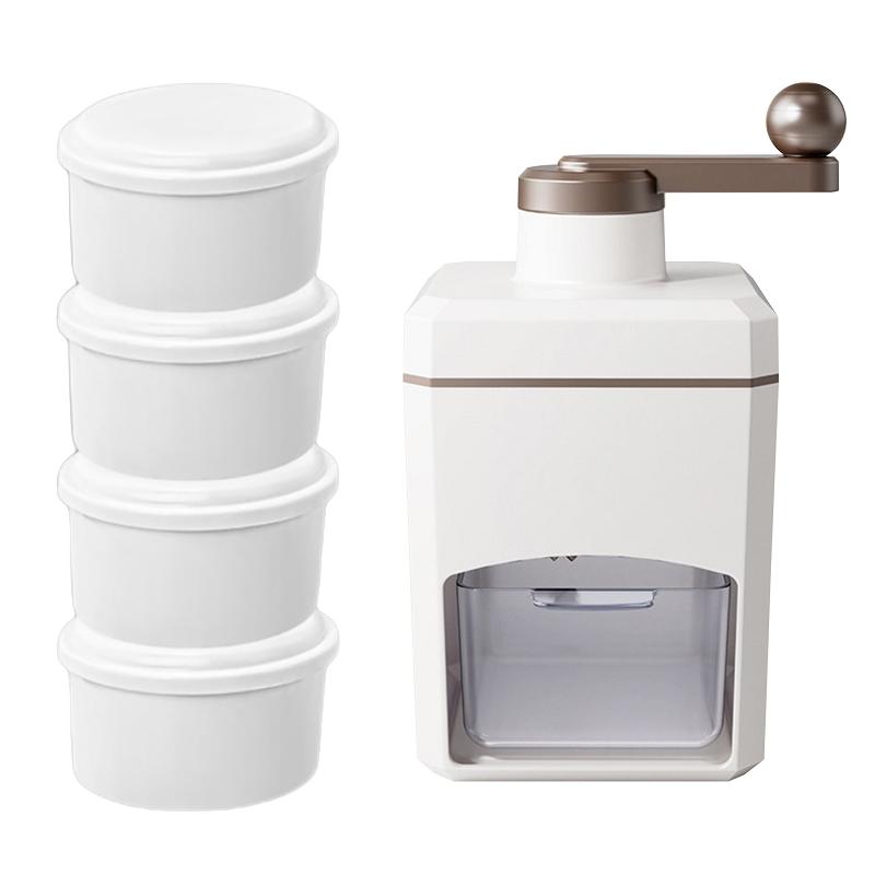 Portable Ice Shaver Chopper Manual Press Snow Cone Smoothie Maker Ice Block Breaking Slush Machine