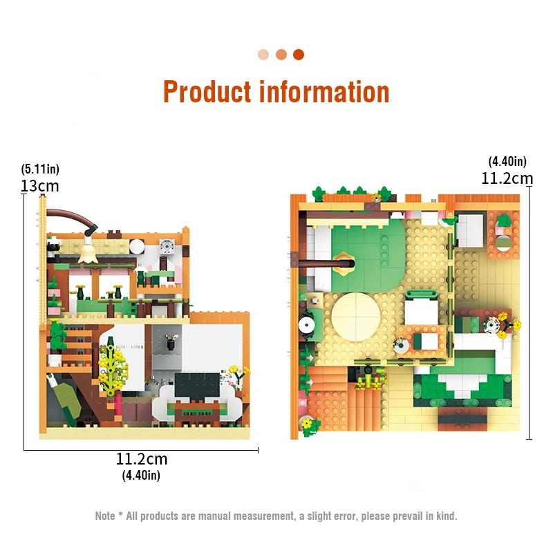 1412Pieces Dream House Blocks Toys Micro Building Block Toy Loft Room Dollhouse Birthday Gifts for Girls Girlfriend Children