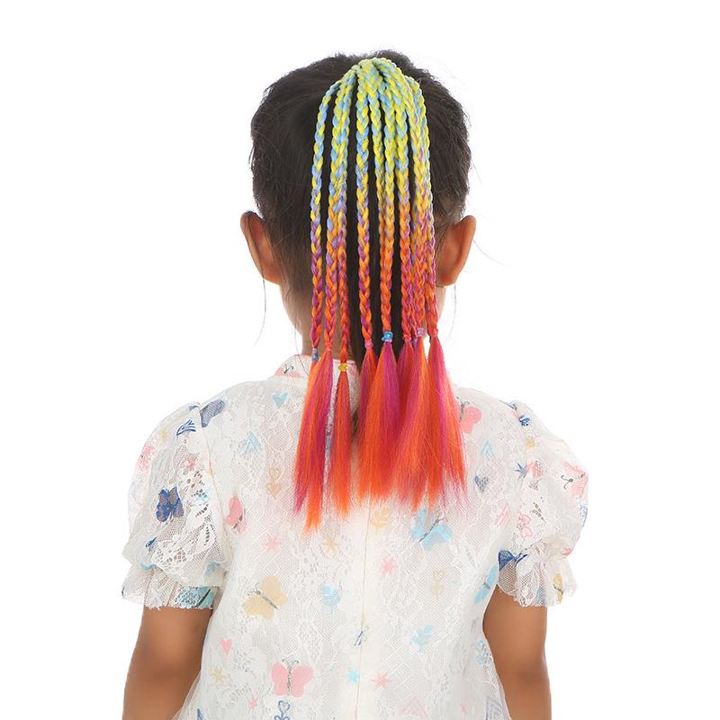 Children'S Wig Ponytail Dirty Braid Ponytail Hair Loop Short Three Braid Ponytai