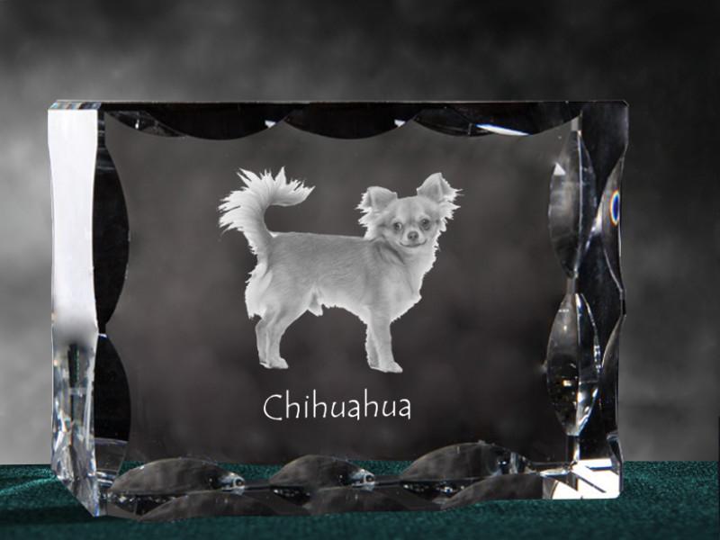 Chihuahua short-haired, smooth – Crystal with a picture of a dog, glass statuette with a picture | Art-Dog