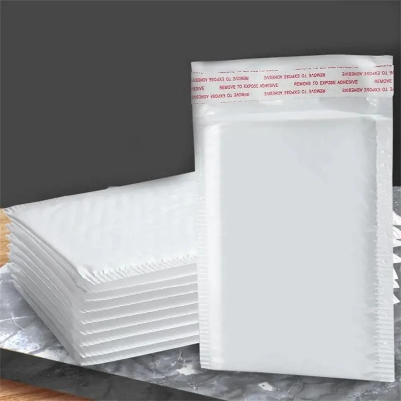50Pcs Durable Soft Bubble Mailers Pearlescent Film Waterproof Shipping Bags Self Sealing White Foam Envelope Packaging Bag