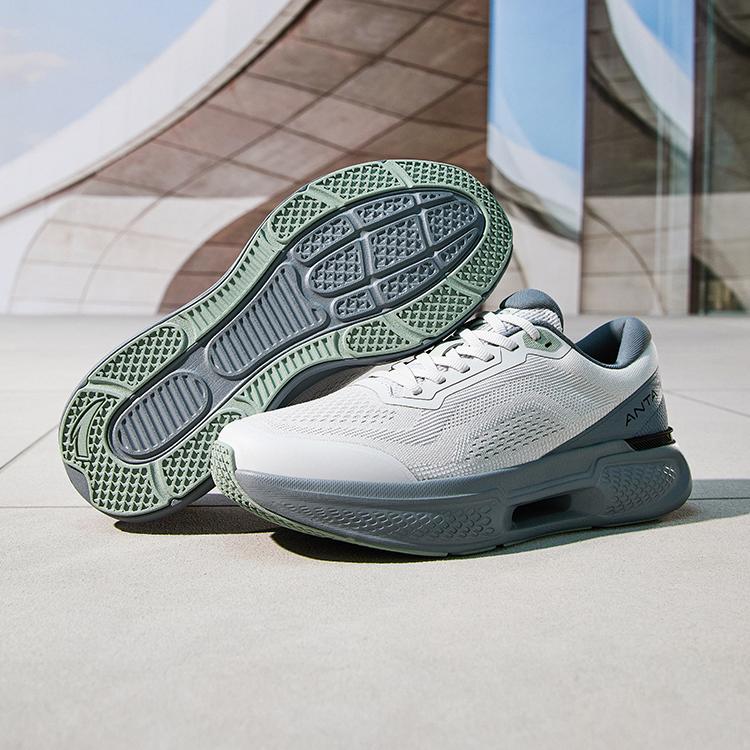 ANTA Men Casual Cushioned Running Shoes White Grey Light Green 112527718-1