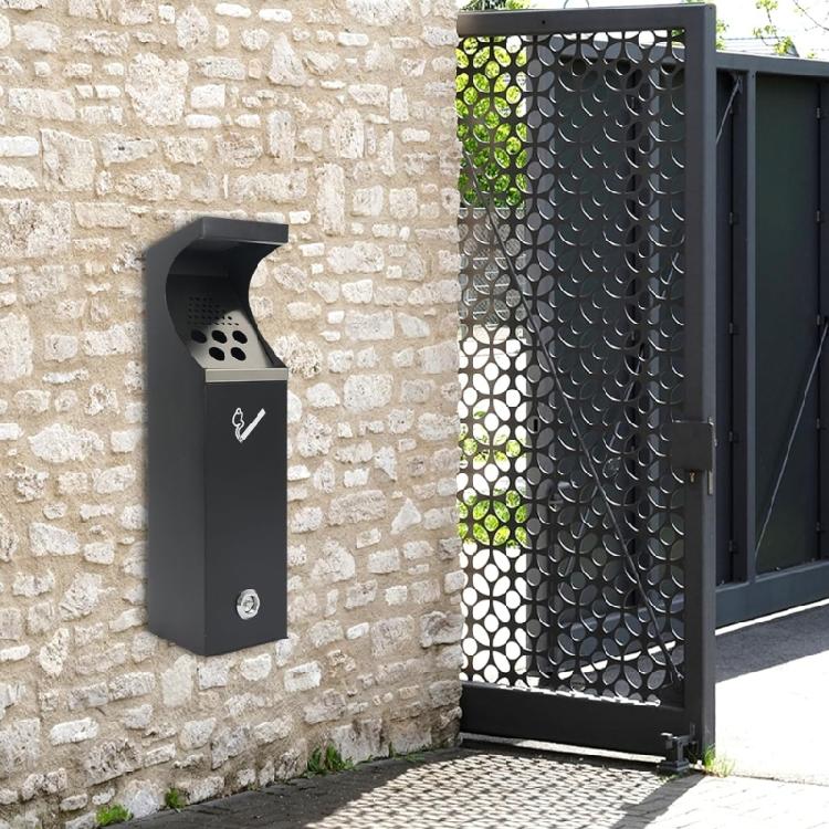 Durable Outdoor Mounted Trash Bin Weatherproof Bottom Opening Allows Fast Cleaning Includes Screws Simple Assembly
