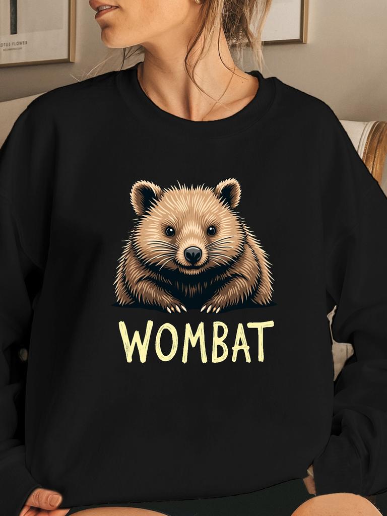 Curious Wombat Illustration Women's Sweatshirts