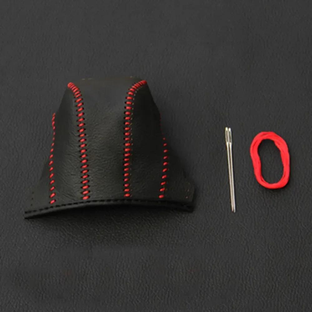 AT Car Gear Shift Collars For Hyundai Tucson 2015 2016 2017 2018 Handball Protection Leather Gear Head Shift Knob Cover Acc.