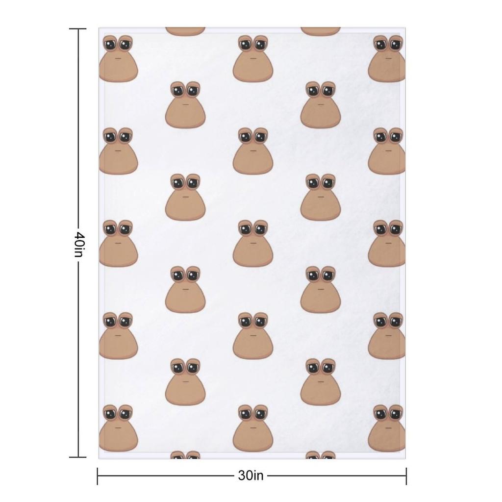 Sad Cute Little Cursed Pou Throw Blanket Thins Picnic Shaggy Designers Blankets