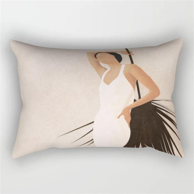 30x50 Nordic Abstract Geometric Splicing Leaf Plant Print Pillowcase Modern Fashion Polyester Cushion Cover Sofa Home Decor