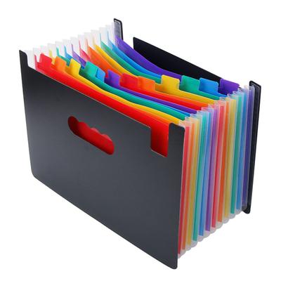 Expanding File Folder 24 Compartments Large Capacity Plastic Colorful Tabs Bill Receipt Documents