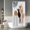 Cartoon Cactus Shower Curtain Tropical Plants Mexican Texas Minimalism Black And White Decorative Artistical Shower Curtains For