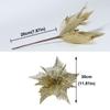 Glitter Christmas Glitter Artificial Flowers Large 30cm with Stems Xmas Tree Flowers Ornaments Creative Cute