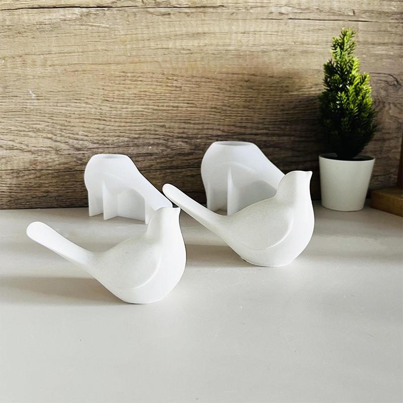 2Pcs Silicone Bird Molds, 3D Bird Resin Concrete Mold, Unique Animal Epoxy Resin Casting Mold