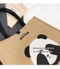 Portable Large-Capacity Panda Tote Bag - Retro Linen Shopping & Travel Shoulder Bag