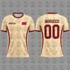 Morocco Flag Print Football Jersey Summer Customizable Name Number O-neck Short-sleeved  Women Kids Soccer T-shirt