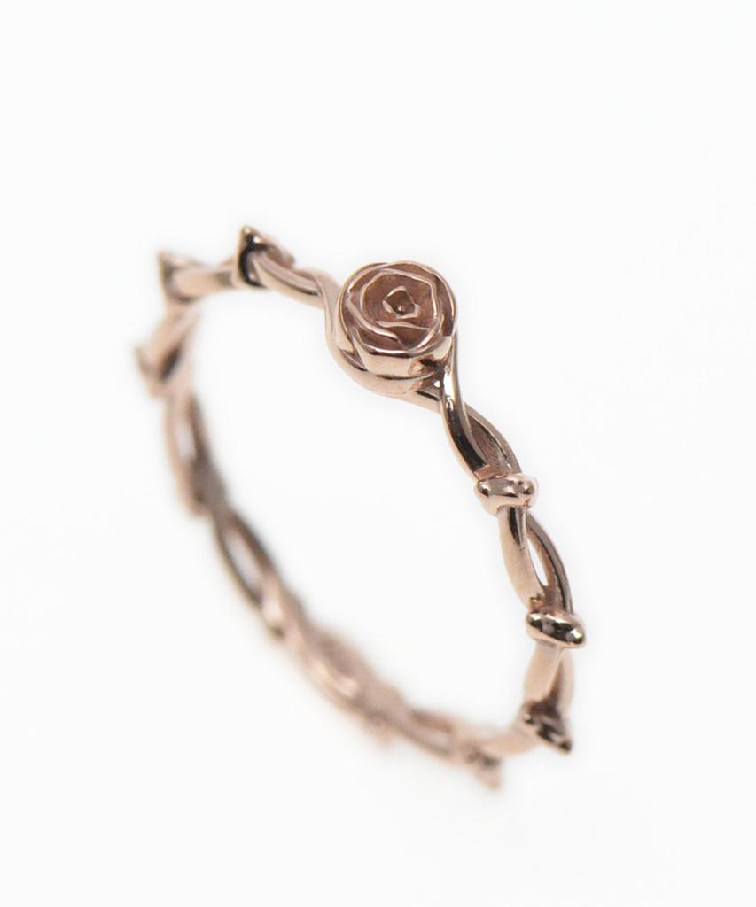 Vivus Rose Thorn Wreath Rose Gold Silver Ring