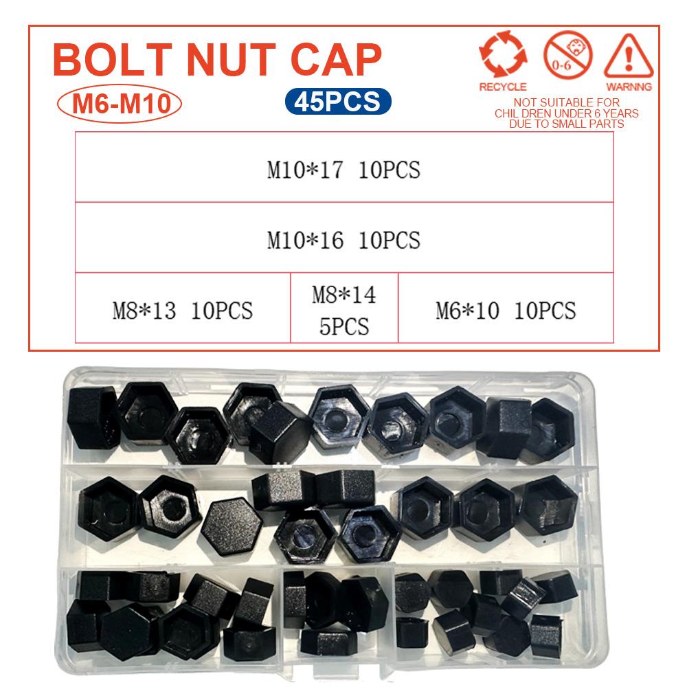 

M4 M6 M8 M10 M12 Hex Socket Nuts Cover Caps PE Nut Protection Black White Plastic Dome Hexagon Screws Acorn Nut Protector Bolts