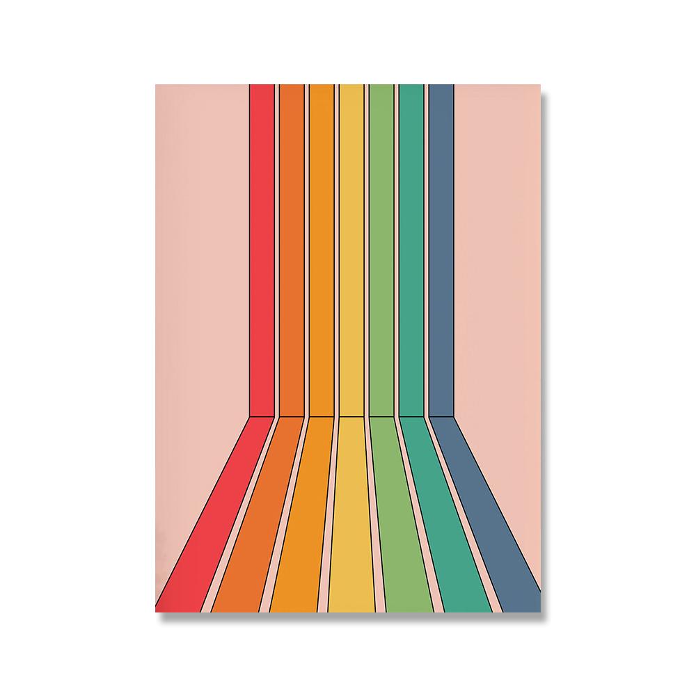Modern Tame Impala Wave Rainbow Poster Wall Art Print Abstract Color Line Graphic Head Canvas Painting Picture Living Room Decor
