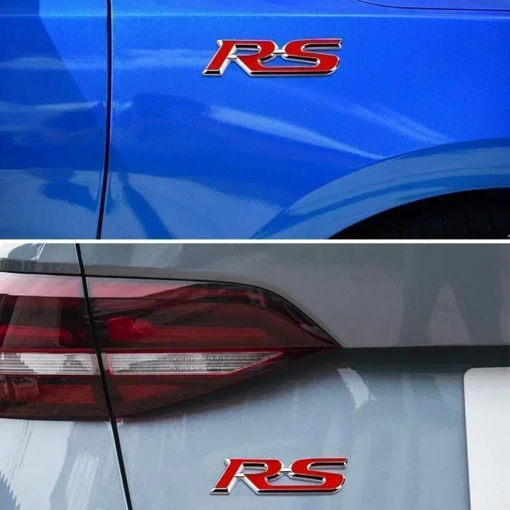 1pcs 3D Metal RS Logo Car Decal Trunk Body Side Sticker Accessories