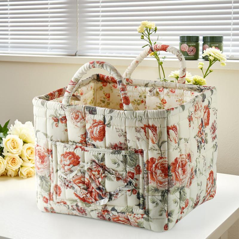 Korean-style Country Home Fabric Storage Basket, Portable Underwear And Sundries Organizing Box, Storage Basket