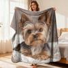 1Pc  Ultra Soft Yorkshire Terrier Print Flannel Throw Blanket For Pet Lover Cozy Warm Fuzzy Blanket For Home Couch Bed