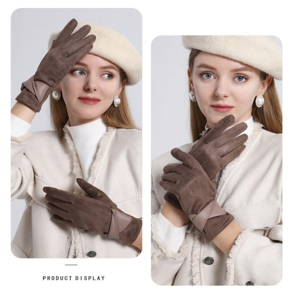 Chamois Leather  Gloves Thicken Winter Driving Gloves Suede Leather Gloves  Outdooor