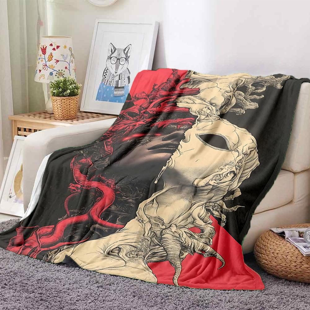 1pc Heart Mask Blanket, Lightweight Flannel Throw Blanket For Sofa, Bed, Travel, Camping, Living Room, Office247