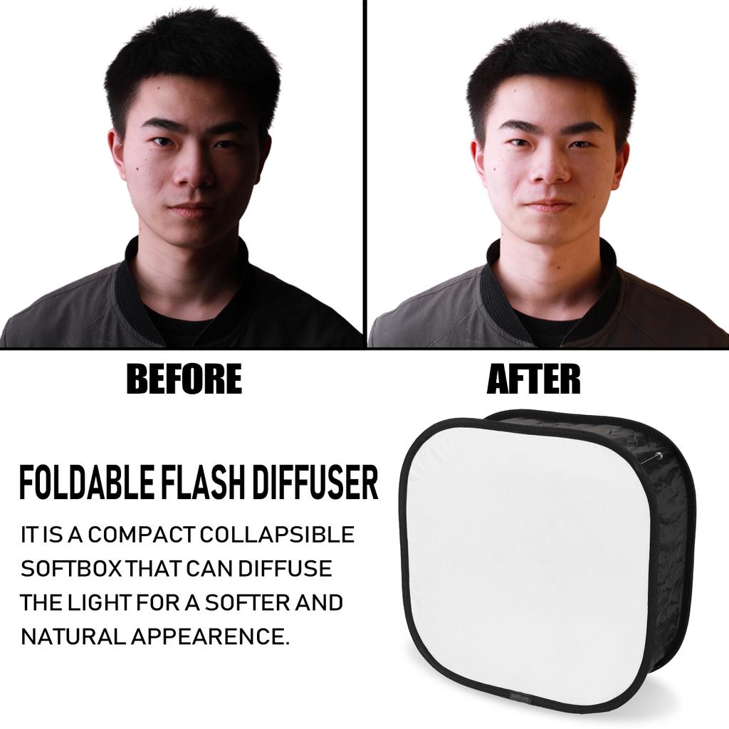 Multifunctional 410mm Mini Portable Foldable Flash Diffuser Easy-fold Design Softbox for Flash