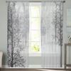Winter Forest Tree Snowflake Semi Curtains Living Room Snowy Landscape Print Tulle Curtain Drapes Window Treatments Sheer Polyester Great Treatment