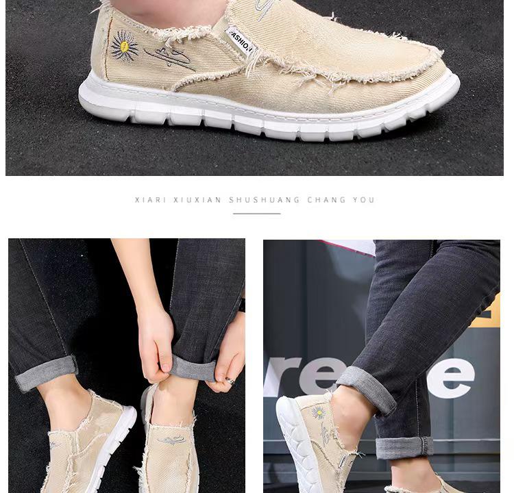 Men's 2025 Style Casual Slip-on Washed Canvas Shoes