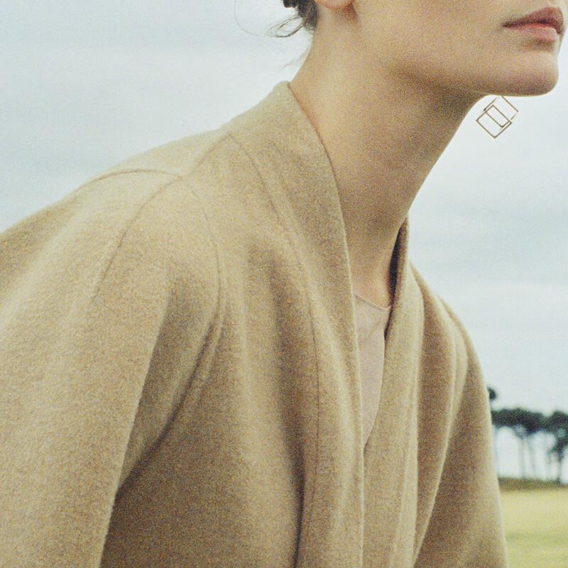 LESS 2025 Winter Long Wool Blend Coat