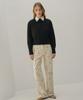 Okuka Ribbon Corduroy Straight Pants_Ivory