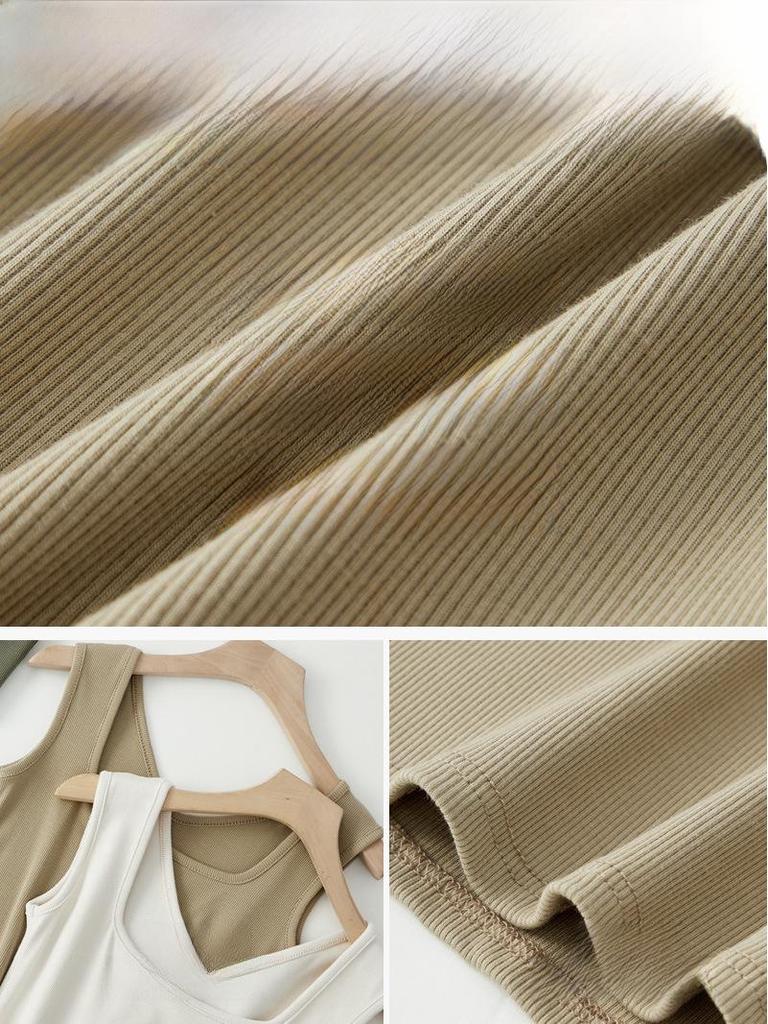 Dámský letní top bez rukávů se čtvercovým výstřihem - Volné, všestranné a lehké tílko