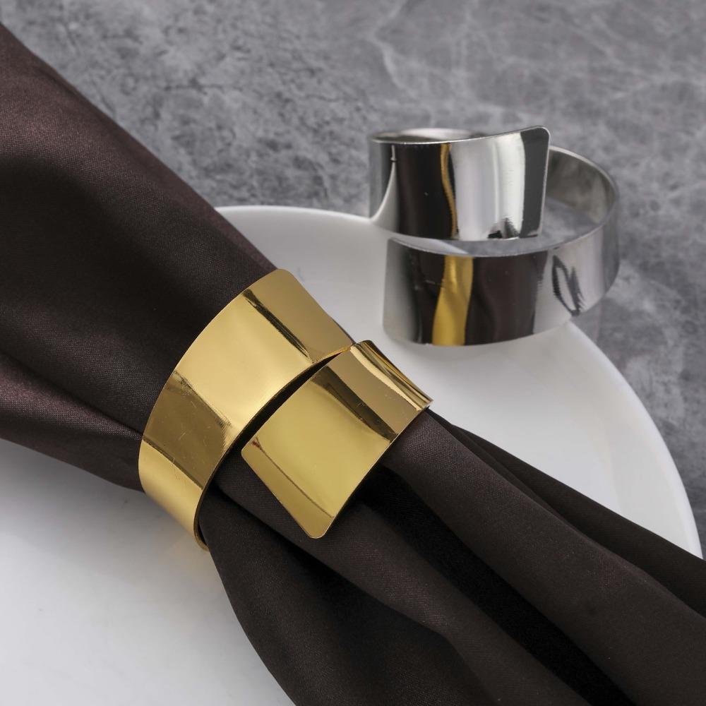 Gilded Napkin Ring Zinc Zinc Alloy Metal Wedding Towel Rings Durable Napkin Holder Party