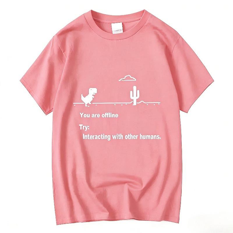 

Men High Quality 100 Cotton Funny TShirt Loose Oneck Short Sleeve Versatile Unisex Summer High Quality Casual Personality Top M