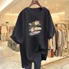 Women's 2025 Pure Cotton White Short-Sleeve Loose Mid-Length Plus Size Fashionable Tee