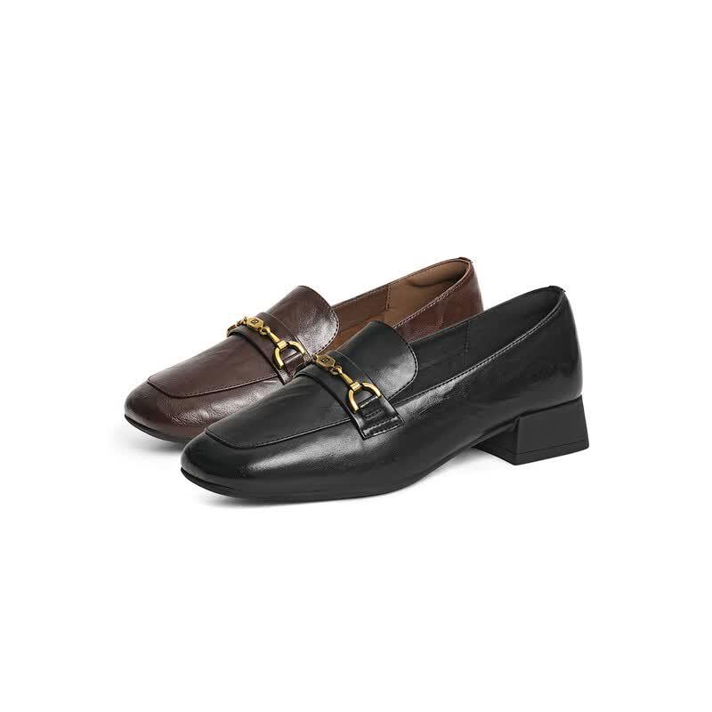 Red Dragonfly Women's Thick Heel Loafers