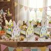 DIY Paint Easter Bunny Basket Wooden Candy Storage Basket Rabbit Storage Box  Easter Parties