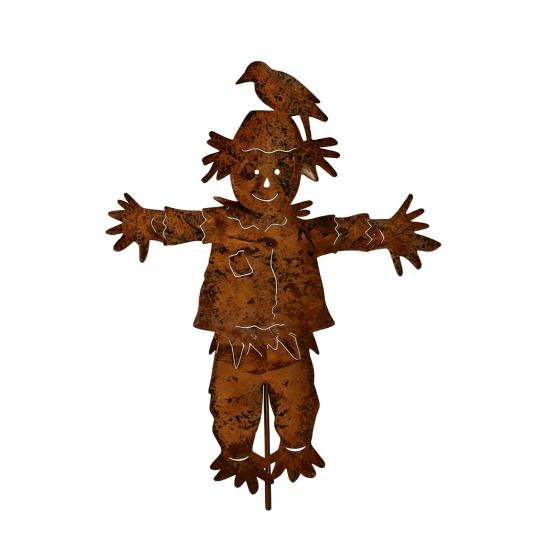 Metal Scarecrow Garden Stake 27.36 Inches Rusty Scarecrow Yard Art Stake Farmhouse Yard