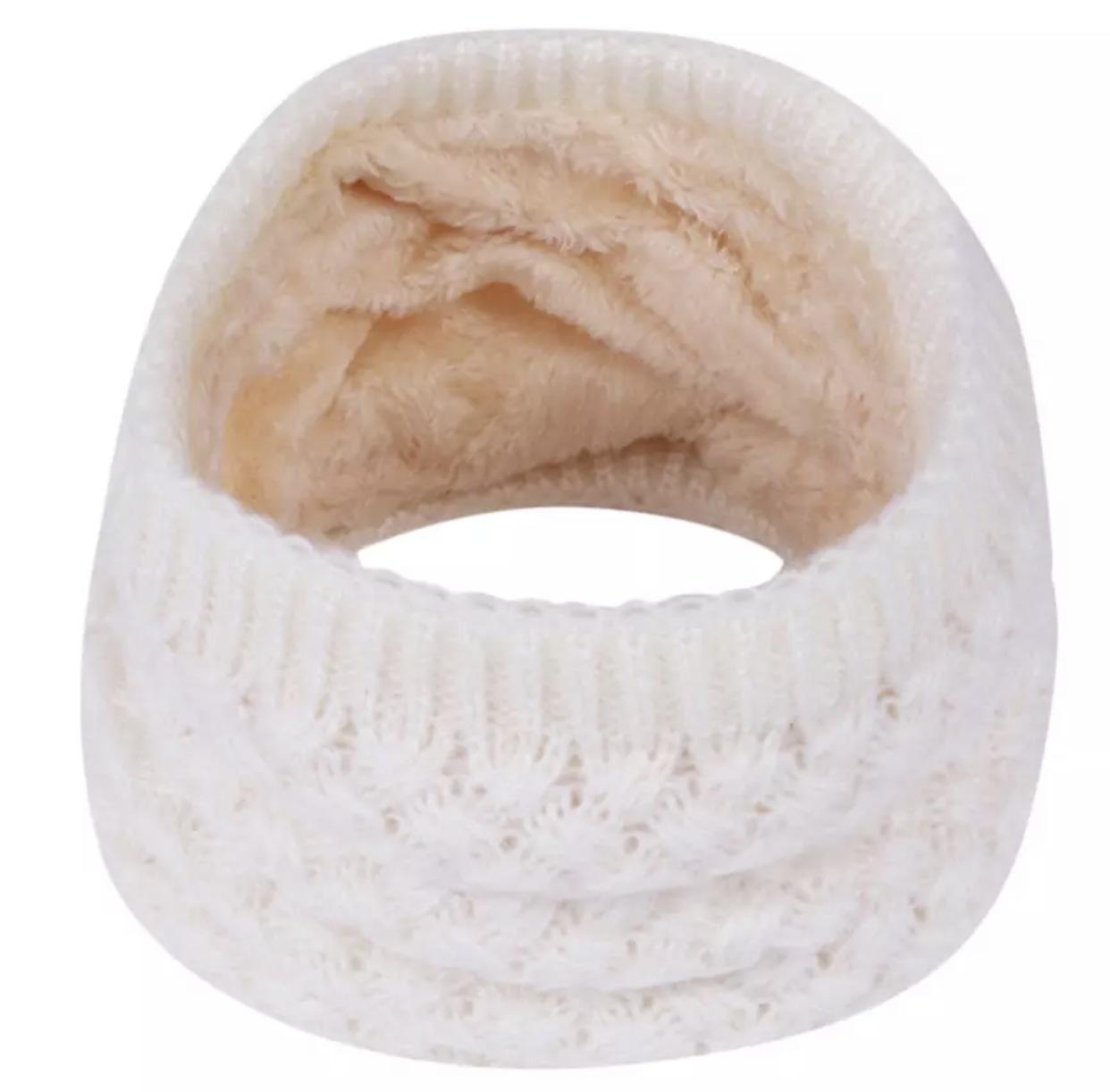 

Neck Scarf Unisex Winter Warm Neckerchief Add Fluff Knit Scarves Coldproof Protective Cervical Spine Loop Outdoor Villus Scarf білий
