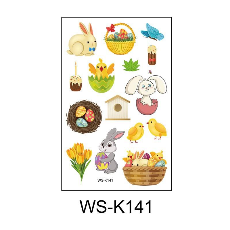 Cross Border Easter Party Egg Tattoo Sticker Waterproof Holiday Children's Cartoon Rabbit