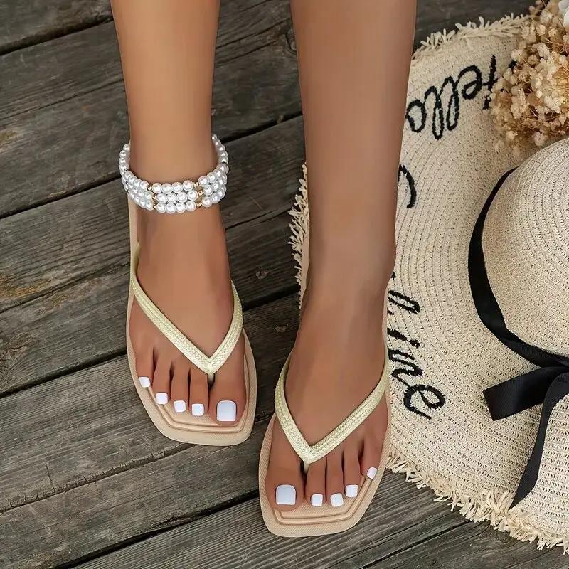 Summer Women Flip Flops Simple Design Slippers Outdoor Clogs Garden Shoes Flat Beach Sandals Indoor Home Slides for Female